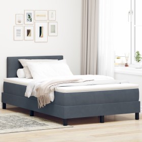 Cama con colchón Box Spring Gris oscuro 120x200 cm Terciopelo de , Camas y somieres - Ref: Foro24-3339165, Precio: 372,86 €, ...
