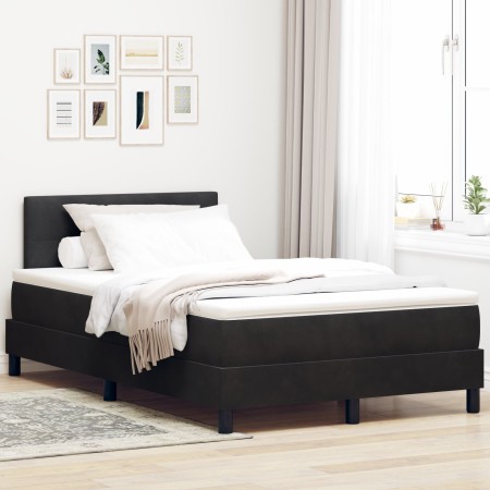 Cama con Box Spring y Colchón Negro 120x200 cm Terciopelo de , Camas y somieres - Ref: Foro24-3339166, Precio: 372,30 €, Desc...