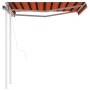 Toldo retráctil automático con postes naranja y marrón 3x2,5 m de vidaXL, Toldos - Ref: Foro24-3069910, Precio: 383,75 €, Des...