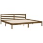 Estructura cama y cabecero madera maciza marrón miel 200x200 cm de vidaXL, Camas y somieres - Ref: Foro24-3194594, Precio: 17...