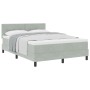 Cama Box Spring con colchón Gris Claro 140x190 cm Terciopelo de , Camas y somieres - Ref: Foro24-3339170, Precio: 448,61 €, D...