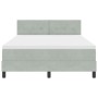 Cama Box Spring con colchón Gris Claro 140x190 cm Terciopelo de , Camas y somieres - Ref: Foro24-3339170, Precio: 448,61 €, D...