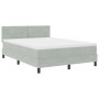Cama Box Spring con Colchón Gris Claro 140x200 cm Terciopelo de , Camas y somieres - Ref: Foro24-3339176, Precio: 450,17 €, D...