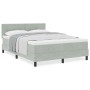 Cama Box Spring con Colchón Gris Claro 140x200 cm Terciopelo de , Camas y somieres - Ref: Foro24-3339176, Precio: 450,17 €, D...