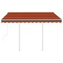Toldo retráctil automático con postes naranja y marrón 3x2,5 m de vidaXL, Toldos - Ref: Foro24-3069910, Precio: 383,75 €, Des...