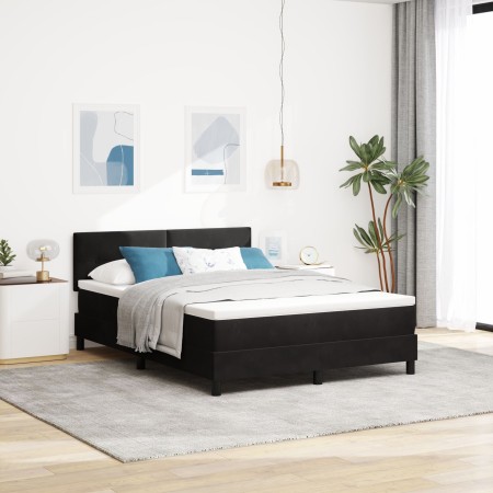 Cama Box Spring con colchón Negro 140x200 cm Terciopelo de , Camas y somieres - Ref: Foro24-3339178, Precio: 418,65 €, Descue...