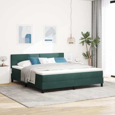 Cama Box Spring con colchón Verde Oscuro Super King Aterciopelado de , Camas y somieres - Ref: Foro24-3339191, Precio: 540,77...