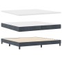 Cama con Box Spring y Colchón Gris Oscuro 200x200 cm Terciopelo de , Camas y somieres - Ref: Foro24-3339195, Precio: 555,87 €...