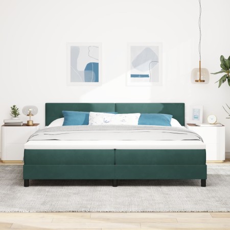 Cama Box Spring con Colchón Verde Oscuro 200x200 cm Terciopelo de , Camas y somieres - Ref: Foro24-3339197, Precio: 598,22 €,...