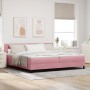 Cama con Somier y Colchón Rosa 200x200 cm Terciopelo de , Camas y somieres - Ref: Foro24-3339199, Precio: 546,30 €, Descuento: %