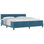 Cama con somier con colchón azul oscuro 200x200 cm terciopelo de , Camas y somieres - Ref: Foro24-3339198, Precio: 576,37 €, ...