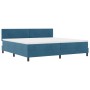 Cama con somier con colchón azul oscuro 200x200 cm terciopelo de , Camas y somieres - Ref: Foro24-3339198, Precio: 576,37 €, ...