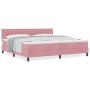 Cama con Somier y Colchón Rosa 200x200 cm Terciopelo de , Camas y somieres - Ref: Foro24-3339199, Precio: 546,30 €, Descuento: %