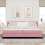 Cama con Somier y Colchón Rosa 200x200 cm Terciopelo de , Camas y somieres - Ref: Foro24-3339199, Precio: 546,30 €, Descuento: %
