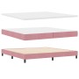 Cama con Somier y Colchón Rosa 200x200 cm Terciopelo de , Camas y somieres - Ref: Foro24-3339199, Precio: 546,30 €, Descuento: %
