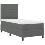 Cama con Base de Resortes con Colchón Gris Oscuro 100x200 cm Tela de , Camas y somieres - Ref: Foro24-3339288, Precio: 377,05...