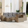 Set sofás de jardín 7 piezas y cojines ratán sintético beige en Conjuntos de jardín | Comprar online en Foru.es