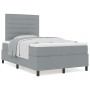 Cama con Base de Resorte con Colchón Gris Claro 120x200 cm Tela de , Camas y somieres - Ref: Foro24-3339301, Precio: 426,08 €...