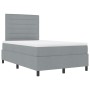 Cama con Base de Resorte con Colchón Gris Claro 120x200 cm Tela de , Camas y somieres - Ref: Foro24-3339301, Precio: 426,08 €...
