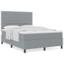 Cama con Box Spring con Colchón Gris Claro 140x190 cm Tela de , Camas y somieres - Ref: Foro24-3339308, Precio: 527,48 €, Des...