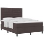 Cama con base de muelles con colchón marrón oscuro 140x190 cm tela de , Camas y somieres - Ref: Foro24-3339311, Precio: 517,4...