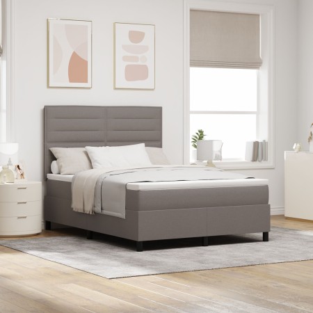 Cama con Box Spring y colchón taupe 140x190 cm tela de , Camas y somieres - Ref: Foro24-3339312, Precio: 501,97 €, Descuento: %