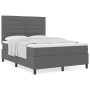 cama con base tapizada gris oscuro con colchón 140x200 cm tela de , Camas y somieres - Ref: Foro24-3339316, Precio: 500,83 €,...