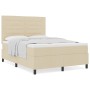 Cama con base de resortes con colchón beige 140x200 cm tela de , Camas y somieres - Ref: Foro24-3339320, Precio: 510,54 €, De...