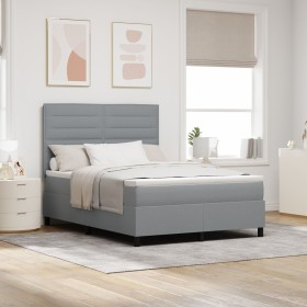 Cama Box Spring con Colchón Gris Claro 160x200 cm Tela de , Camas y somieres - Ref: Foro24-3339322, Precio: 571,77 €, Descuen...