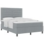Cama Box Spring con Colchón Gris Claro 160x200 cm Tela de , Camas y somieres - Ref: Foro24-3339322, Precio: 571,77 €, Descuen...