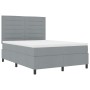 Cama Box Spring con Colchón Gris Claro 160x200 cm Tela de , Camas y somieres - Ref: Foro24-3339322, Precio: 571,77 €, Descuen...