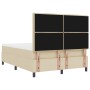 Cama Box Spring con Colchón Crema 160x200 cm Tela de de , Camas y somieres - Ref: Foro24-3339327, Precio: 576,01 €, Descuento: %