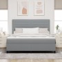 Cama con base de resortes con colchón gris claro super king tela de , Camas y somieres - Ref: Foro24-3339329, Precio: 611,50 ...