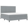 Cama con base de resortes con colchón gris claro super king tela de , Camas y somieres - Ref: Foro24-3339329, Precio: 611,50 ...