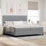 Cama con Somier y Colchón Gris Claro 200x200 cm de Tela de , Camas y somieres - Ref: Foro24-3339336, Precio: 744,14 €, Descue...