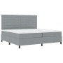 Cama con Somier y Colchón Gris Claro 200x200 cm de Tela de , Camas y somieres - Ref: Foro24-3339336, Precio: 744,14 €, Descue...
