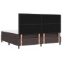 Cama con base acolchada con colchón marrón oscuro 200x200 cm Tela de , Camas y somieres - Ref: Foro24-3339339, Precio: 677,64...