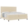 Cama Box Spring con Colchón Crema 200x200 cm Tela de , Camas y somieres - Ref: Foro24-3339341, Precio: 645,11 €, Descuento: %