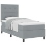 Cama con box spring con colchón gris claro 90x200 cm tela de , Camas y somieres - Ref: Foro24-3339357, Precio: 348,96 €, Desc...