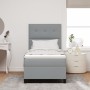 Cama con box spring con colchón gris claro 90x200 cm tela de , Camas y somieres - Ref: Foro24-3339357, Precio: 348,96 €, Desc...