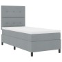 Cama con Somier Gris Claro 100x200 cm Tela de , Camas y somieres - Ref: Foro24-3339364, Precio: 354,75 €, Descuento: %