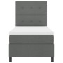 Cama de Base de Resorte con Colchón Gris Oscuro 100x200 cm Tela de , Camas y somieres - Ref: Foro24-3339365, Precio: 367,25 €...