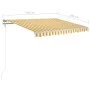 Toldo retráctil automático con postes amarillo blanco 3,5x2,5 m de vidaXL, Toldos - Ref: Foro24-3069928, Precio: 425,79 €, De...