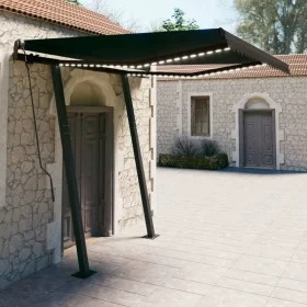 Manual retractable awning with LED anthracite gray 3.5x2.5 m by vidaXL, Awnings - Ref: Foro24-3070124, Price: 515,68 €, Disco...