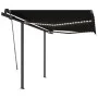 Toldo manual retráctil con LED gris antracita 3,5x2,5 m de vidaXL, Toldos - Ref: Foro24-3070124, Precio: 515,68 €, Descuento: %