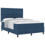 Cama Box Spring con Colchón Azul 160x200 cm de Tela de , Camas y somieres - Ref: Foro24-3339405, Precio: 571,73 €, Descuento: %