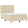 Cama con Base de Resorte con Colchón Crema 160x200 cm Tela de , Camas y somieres - Ref: Foro24-3339404, Precio: 586,25 €, Des...