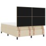 Cama con Base de Resorte con Colchón Crema 160x200 cm Tela de , Camas y somieres - Ref: Foro24-3339404, Precio: 586,25 €, Des...