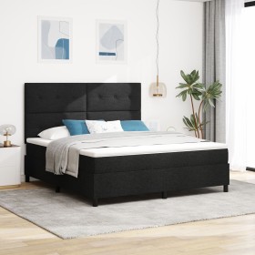 Cama con Resorte Negra con Colchón Super King de Tela de , Camas y somieres - Ref: Foro24-3339408, Precio: 636,70 €, Descuent...