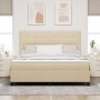 Cama Box Spring con Colchón Crema Super King Tela de , Camas y somieres - Ref: Foro24-3339411, Precio: 633,87 €, Descuento: %